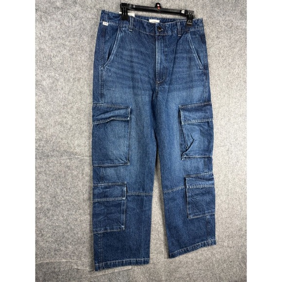 Citizens of Humanity Cargo Pants Women's 29 Blue DELENA Cargo Wide Leg Baggy NWT - Picture 2 of 13